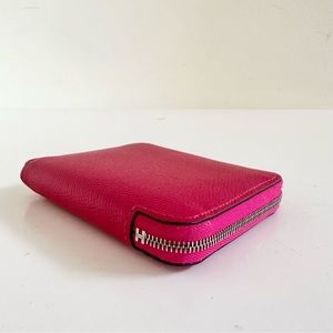 Hermes silk’in compact wallet in framboise